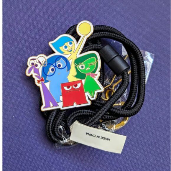 Disney Inside Out Characters Bolo Lanyard - Joy, Fear, Sadness, Anger & Disgust - Picture 1 of 3